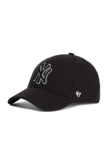 47 Brand Шапка с козирка New York Yankees B-MVPSP17WBP-BKC Черен