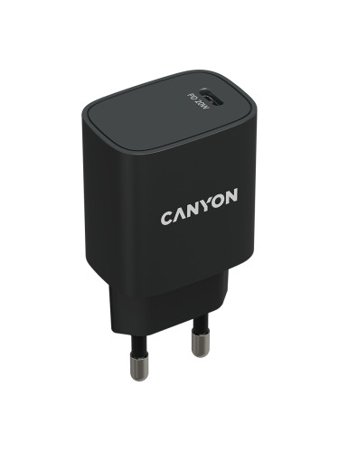Зарядно Canyon 220V USB-C 20W B02 черен
