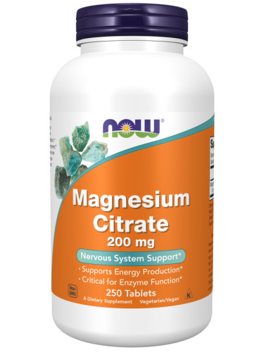 NOW - Magnesium Citrate 200 МГ - 250 Таблетки