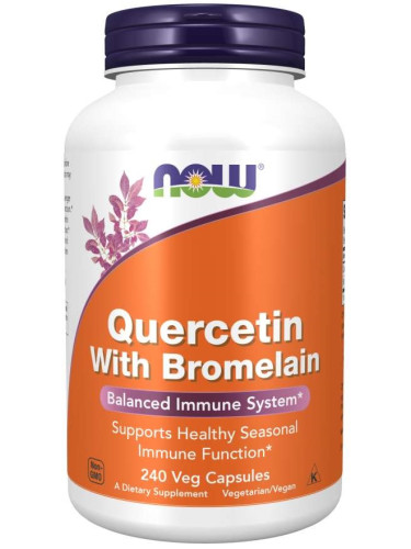 NOW - Quercetin + Bromelain - 240 Капсули