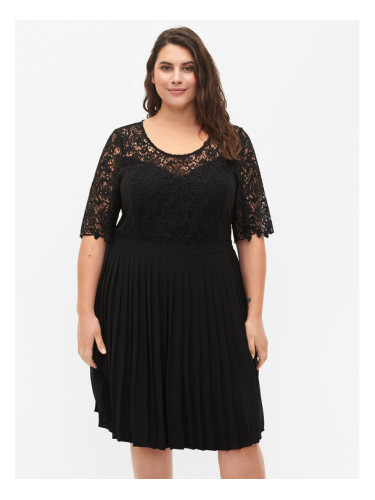Zizzi Коктейлна рокля M58842A Черен Regular Fit