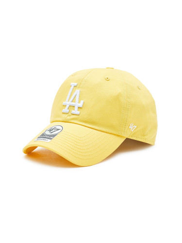 Шапка с козирка 47 Brand MLB Los Angeles Dodgers '47 CLEAN UP B-RGW12GWSNL-MZB Жълт