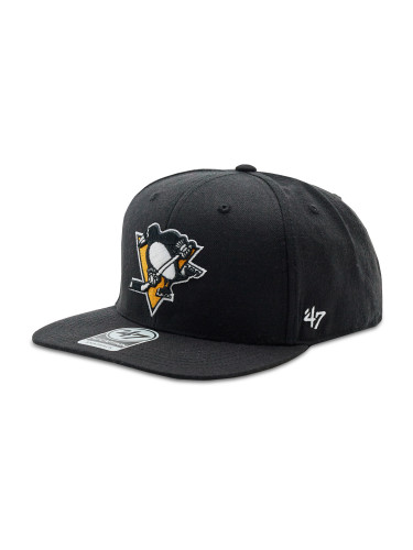 Шапка с козирка 47 Brand NHL Pittsburgh Penguins No Shot '47 CAPTAIN H-NSHOT15WBP-BK Черен