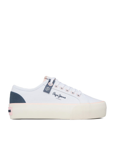 Гуменки Pepe Jeans Ottis W Sun PLS31456 Бял