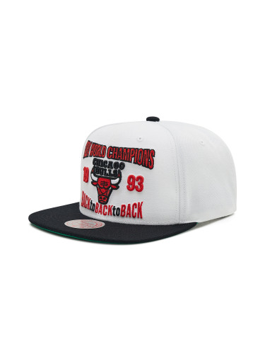 Шапка с козирка Mitchell & Ness HHSS3133 Бял