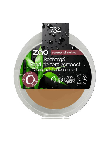 Zao Organic - Компактен фон дьо тен със сребро и силика - пълнител