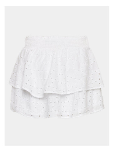 Gina Tricot Пола Broderie anglaise skirt 19925 Бял Regular Fit