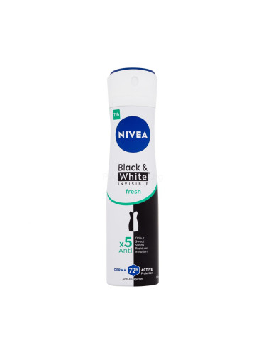 Nivea Black & White Invisible Fresh 72h Антиперспирант за жени 150 ml