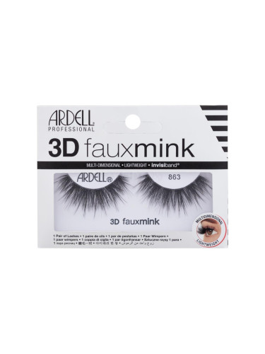 Ardell 3D Faux Mink 863 Изкуствени мигли за жени 1 бр Нюанс Black