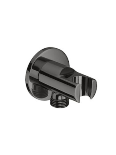 Държач за душ слушалка с извод за вода в титаниево черно ROCA Naia A5B5250CN0