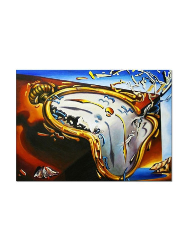 Картина с маслени бои Salvador Dali Melting Clock at Moment of First Explosion