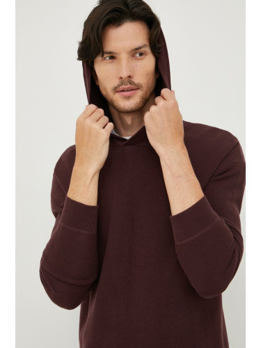 Памучен пуловер Sisley в бордо