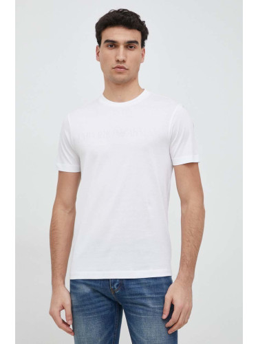 Памучна тениска Emporio Armani в бяло с апликация 8N1TD2 1JGYZ