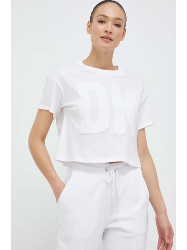 Памучна тениска Dkny в бяло