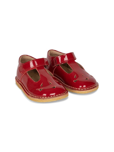 Детски половинки обувки от кожа Konges Sløjd в червено