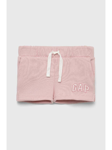 Детски къси панталони GAP в розово с принт с регулируема талия