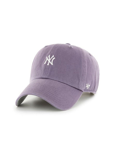 Шапка 47 brand Mlb New York Yankees в лилаво с апликация