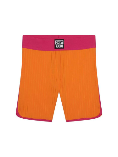 Детски къси панталони Dkny в оранжево с апликация