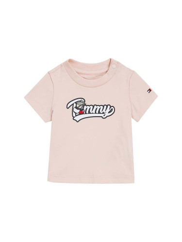 Бебешка тениска Tommy Hilfiger в розово