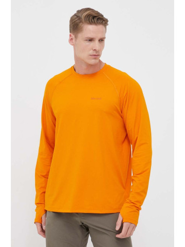 Спортна блуза с дълги ръкави Marmot Windridge в оранжево с изчистен дизайн