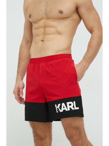 Плувни шорти Karl Lagerfeld в червено