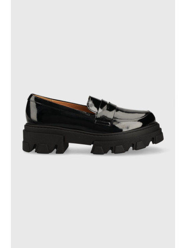 Кожени мокасини Charles Footwear Mey в черно с платформа Mey.Loafer.Basic