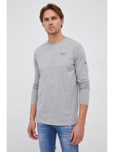 Тениска Pepe Jeans Original Basic 2 Long в меланж на сиво