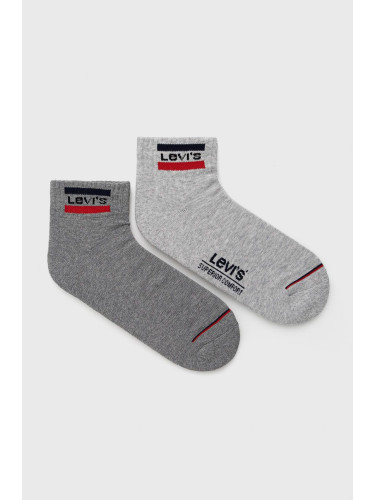 Чорапи Levi's мъжки в сиво