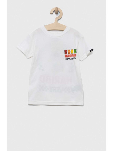 Детска памучна тениска Vans x Haribo в бяло с принт