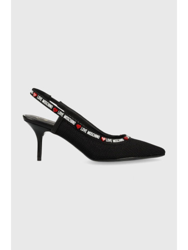 Обувки с висок ток Love Moschino в черно JA10417G0GIP5000
