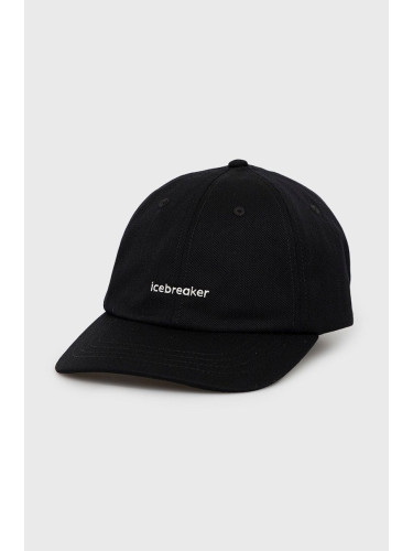 Шапка с козирка Icebreaker 6 Panel Hat в черно с апликация