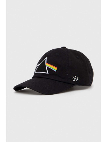 Памучна шапка с козирка American Needle Pink Floyd в черно с апликация