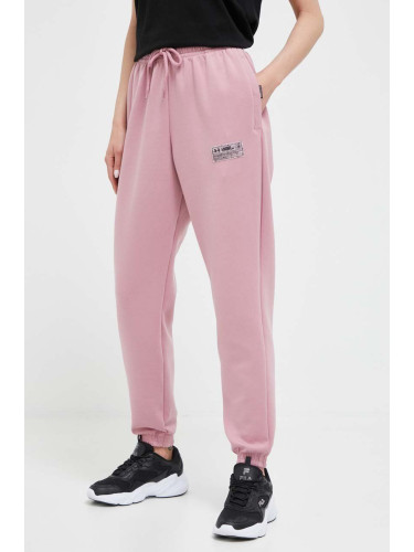 Спортен панталон Under Armour в розово с изчистен дизайн