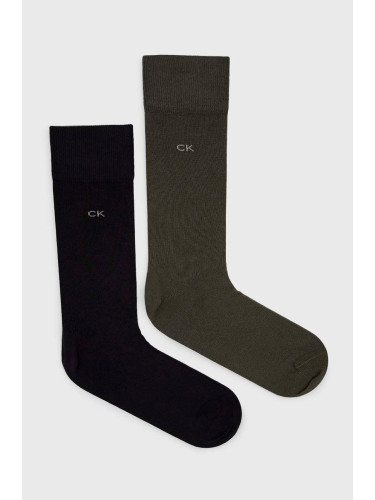 Чорапи Calvin Klein (2 броя) в зелено 701218631