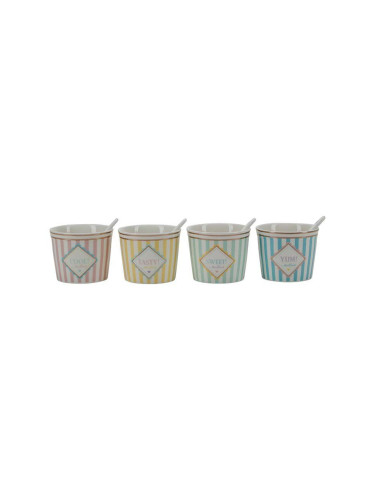 Miss Etoile Комплект чаши за сладолед с лъжички (4 броя)