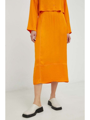 Пола American Vintage в оранжево среднодълъг модел със стандартна кройка