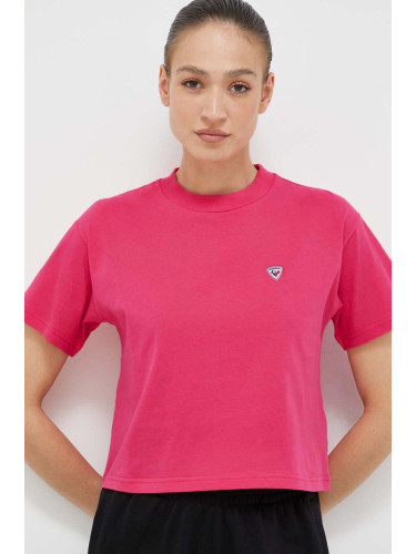 Памучна тениска Rossignol в розово