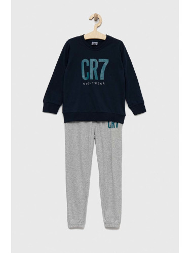 Детска памучна пижама CR7 Cristiano Ronaldo в тъмносиньо с принт