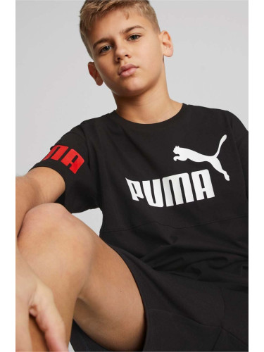 Детска памучна тениска Puma PUMA POWER Tee B в черно с принт