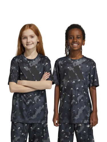Детска тениска adidas U TR-ES AOP T в сиво с десен