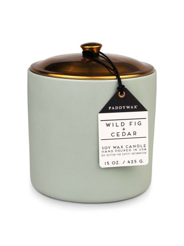 Ароматна соева свещ Paddywax Wild Fig & Cedar 425 g