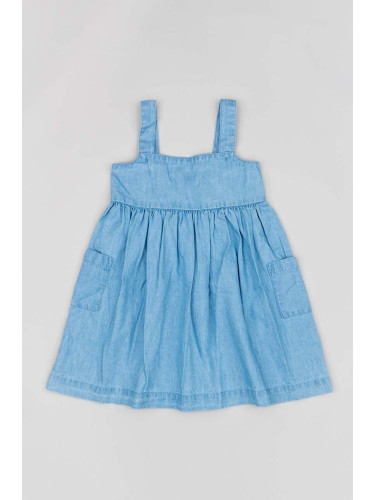 Бебешка рокля zippy в синьо къс модел разкроен модел