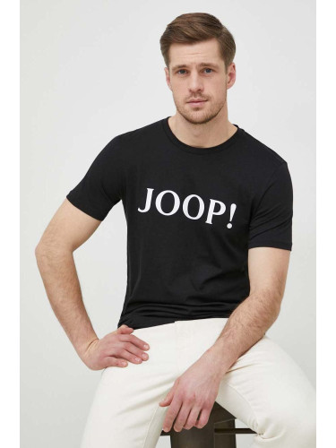 Памучна тениска Joop! в черно с принт