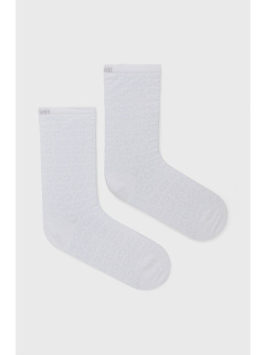 Чорапи Calvin Klein (2 чифта) дамски в бяло