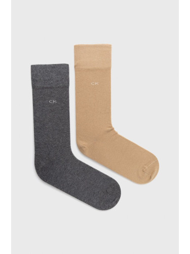 Чорапи Calvin Klein (2 броя) в бежово 701218631