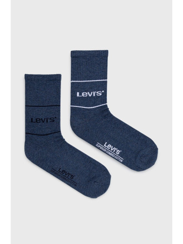 Чорапи Levi's (2-pack) мъжки в тъмносиньо