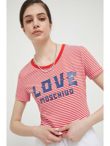 Тениска Love Moschino в червено