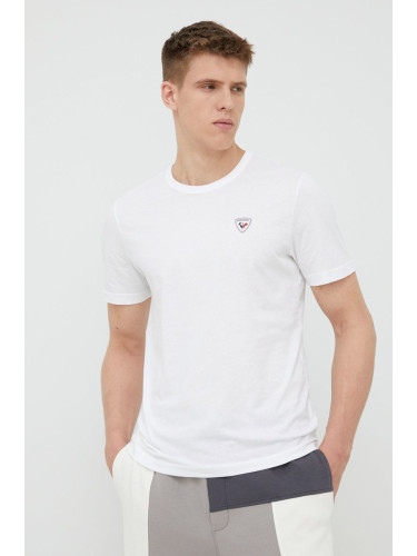 Памучна тениска Rossignol в бяло с апликация RLKMY02