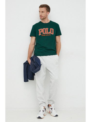 Спортен панталон Polo Ralph Lauren в сиво с апликация