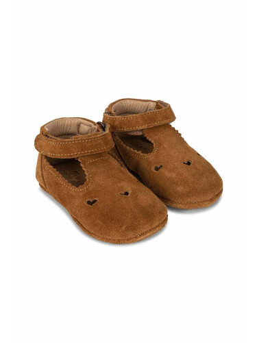Детски половинки обувки от велур Konges Sløjd в бежово